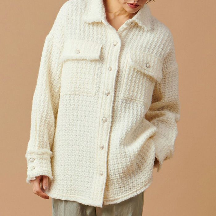 マルモア 【marmors】tweed fringe shirt BLACK marmors【マルモア】 tweed fringe shirt BLACK (0224301073)